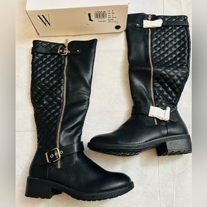 DREAM PAIRS Women's Knee High Boots, Utah Low Stacked Heel Riding Boots, Size 9
